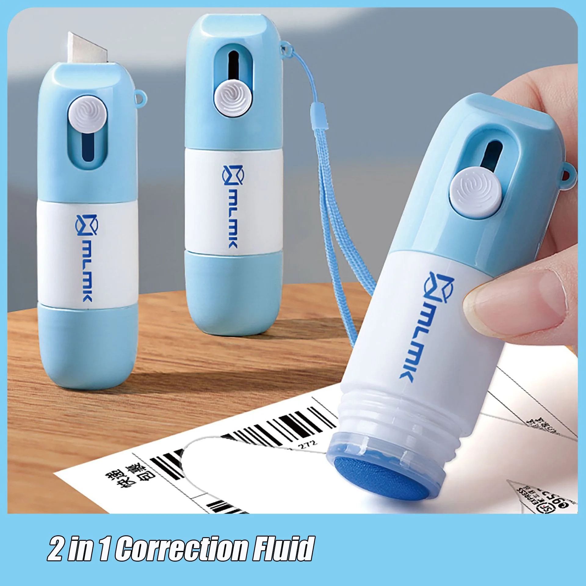 

Thermal Paper Easer Mail Opener 2 in 1 Correction Fluid with Knife Anti Peep Identity Information Privacy Protector Eraser