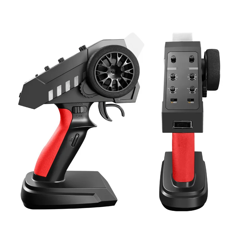 Télécommande 6 canaux 2.4GHz pour voiture RC MN, portée 200m, vue latérale avec antenne