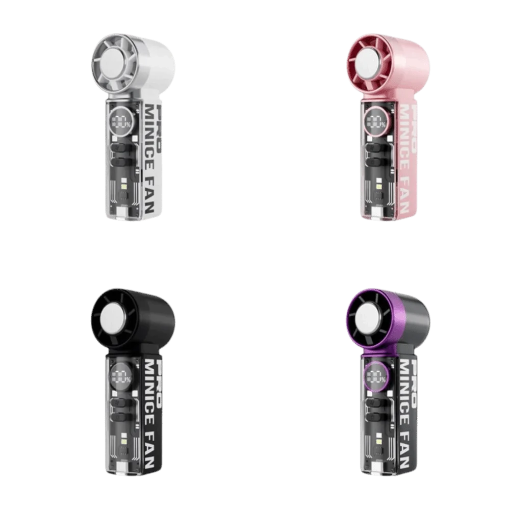 경량 디자인 휴대용 핸드헬드 팬 디지털 디스플레이 아이스 컴프레스 충전식 USB 팬 투명 디자인