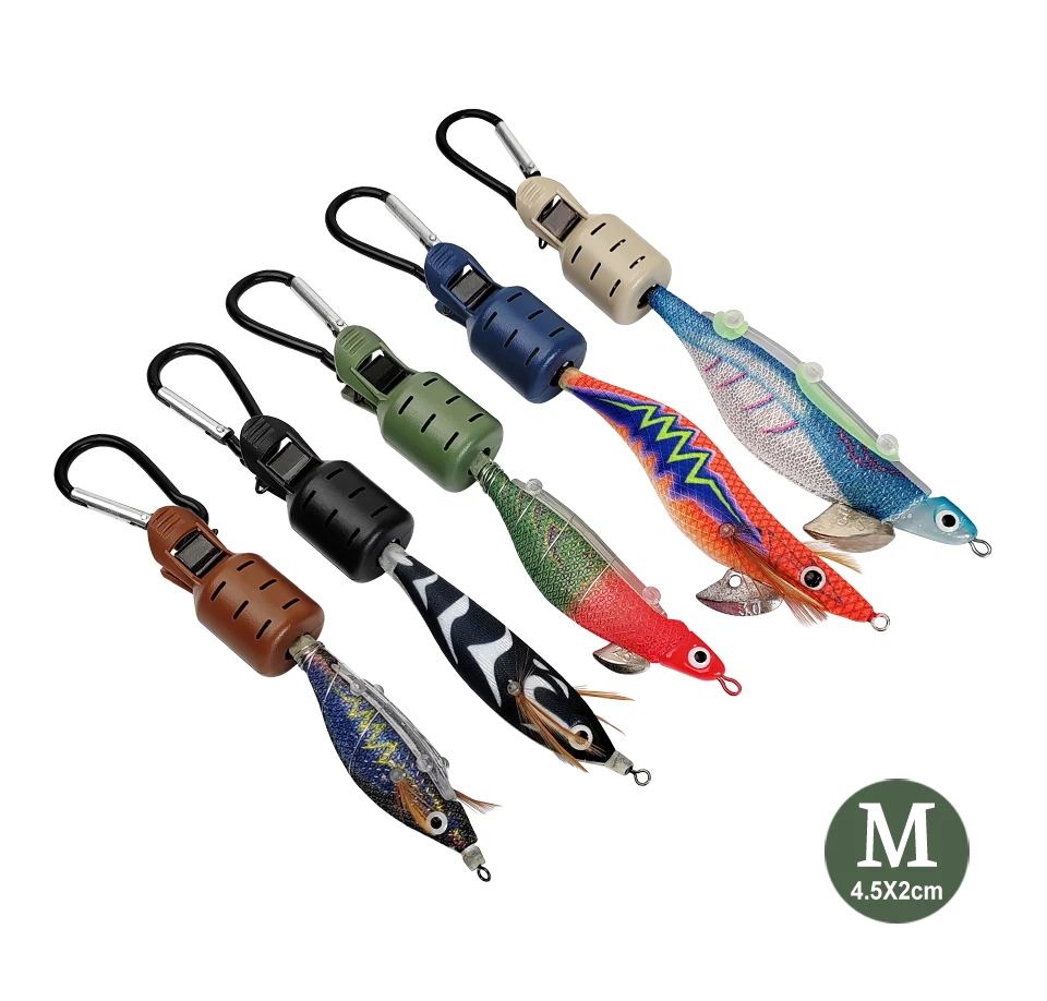 Description Picture 5 of itemNew M# Squid Jig Bait Protector 6pcs Webfoot Octopus Egi Hooks Cover Cuttlefish Umbrella Lure Cap with Carabiner Sea Tackle