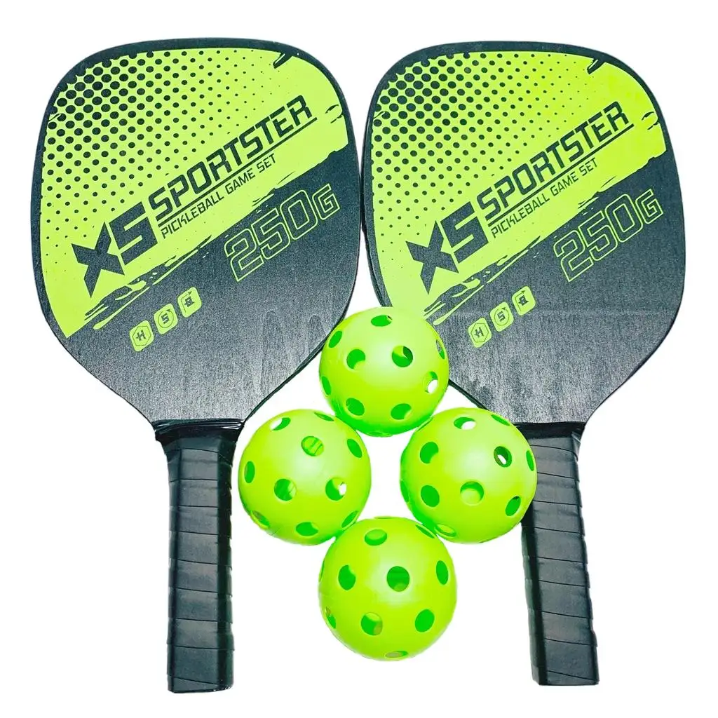 Pickleballs Rackets Pickleball Paddles Set of 2 Rackets & 4 Balls Carbon Fiber Surface Racquet Paddle Outdoor Sports