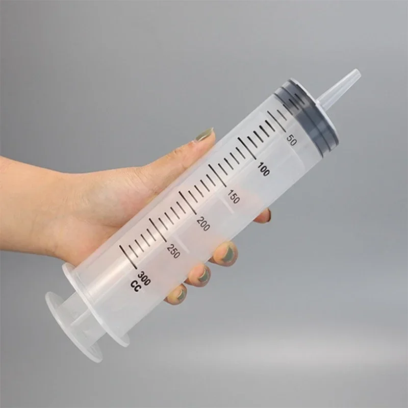 1PC 300ml Large Capacity Syringes Reusable Needle Barrel Oil Pump with Scale Oil Suction Vacuum Syringe Pistol Pump Extractor