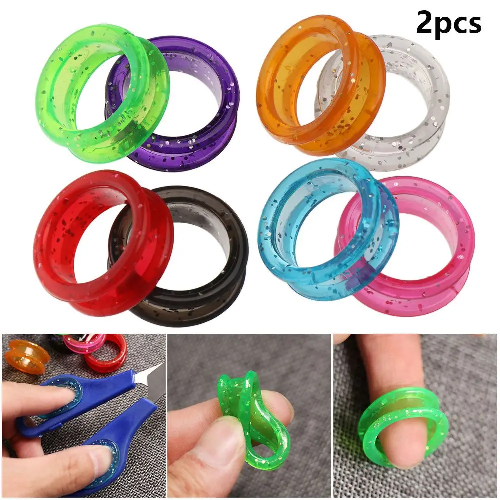 

2Pcs New Colorful Durable Hair Cutting Grooming Scissors Ring Pet Shears Accessories Silicone Ring Fit For Shears