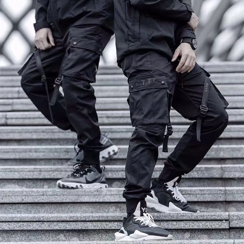 Description Picture 6 of itemHKSH Men's Functional Overalls Mesh Streetwear Cargo Pants Tide Spring Autumn New Punk Tactical Darkwear Pocket Trousers HK0374