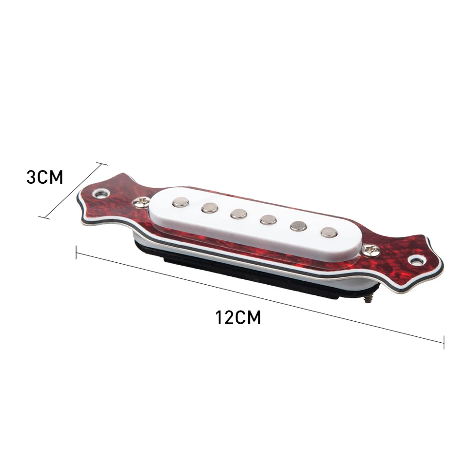Guitar Pickup, Wooden Magnetic Pickup Audio Transducer With 6.35mm Jack