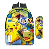 2 pz/set Anime Pikachu Pokemon Stampa Zaino Scuola Pikachu Ragazzi Ragazze Moda Laptop Zaino di Grande Capacità per I Regali 25