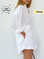 Summer Fashion New Matching Collection Women's Solid Color Jacquard Shirt Shorts Two Piece Elegant Casual Sports Set - Image 4