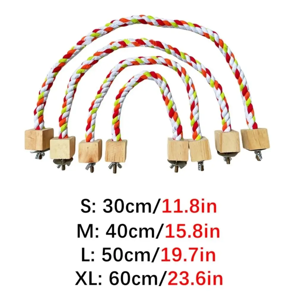 Pet Bird Bite Toys Parrot Color Cotton Rope Toys Elastic Parrot Climbing Toys Sturdy Bird Swing Harness Cage Pet Toy Swing Stand 6