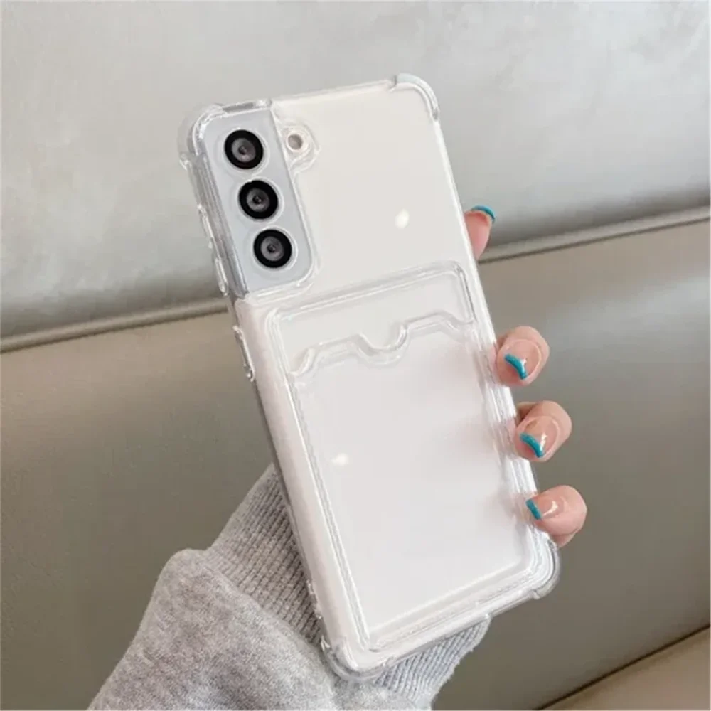 Transparent Silicone Phone Case with Soft Card Holder Feature