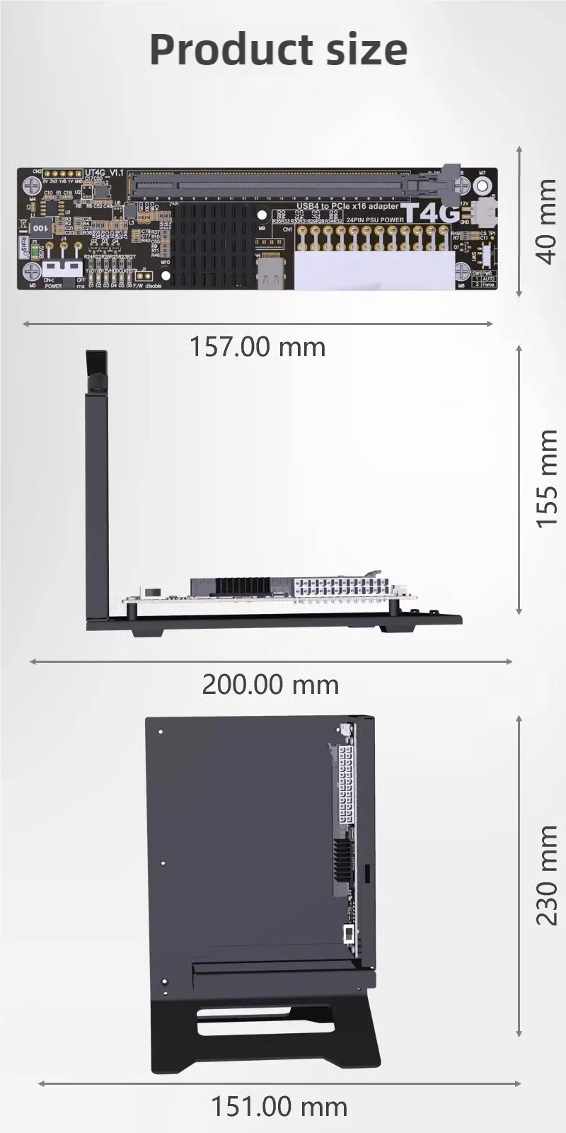 ADT-Link UT4G Внешний адаптер eGPU USB4 для Thunderbolt TB3/TB4 к