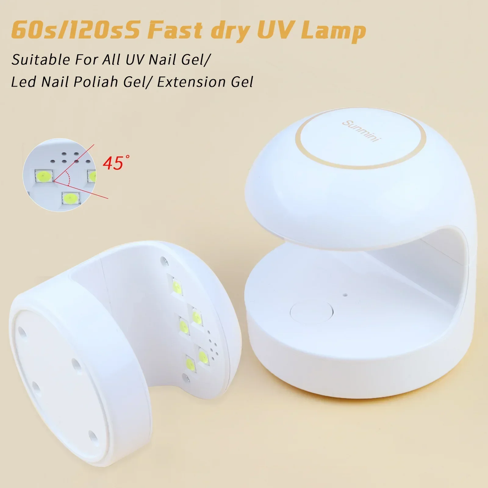 18W Nail Dryer Mini USB UV LED Lamp Nail Art White Egg Shape Design 120S Fast Drying Curing Light for Gel Polish Manicure Tools 2
