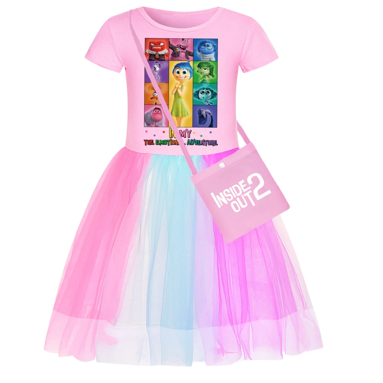 Inside Out Dress Kids Summer JOY SADNESS Clothes Baby Girls Short Sleeve Casual Dresses Toddler Girl Wedding Party Vestidos