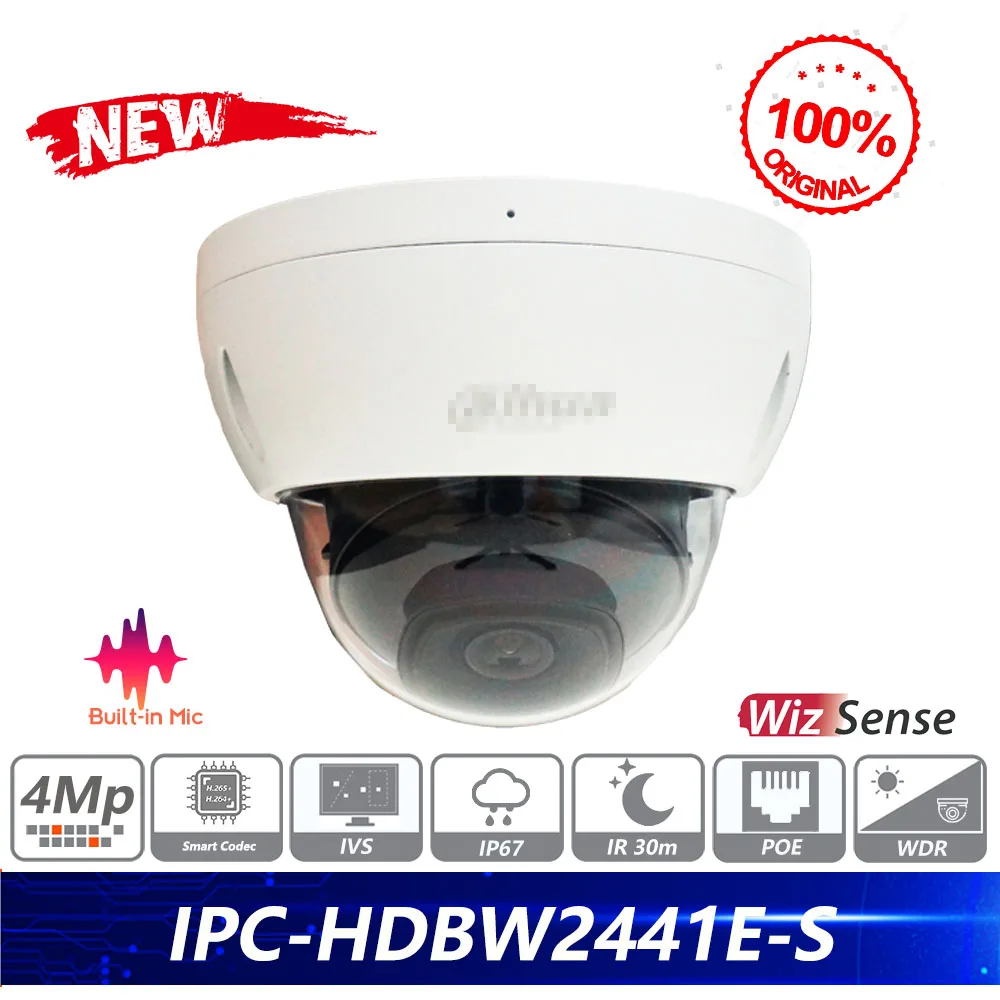 Dahua Original IPC-HDBW2441E-S 4MP IR Fixed-focal Dome WizSense Network Camera Vehicle And Human Detection Built in MIC 1