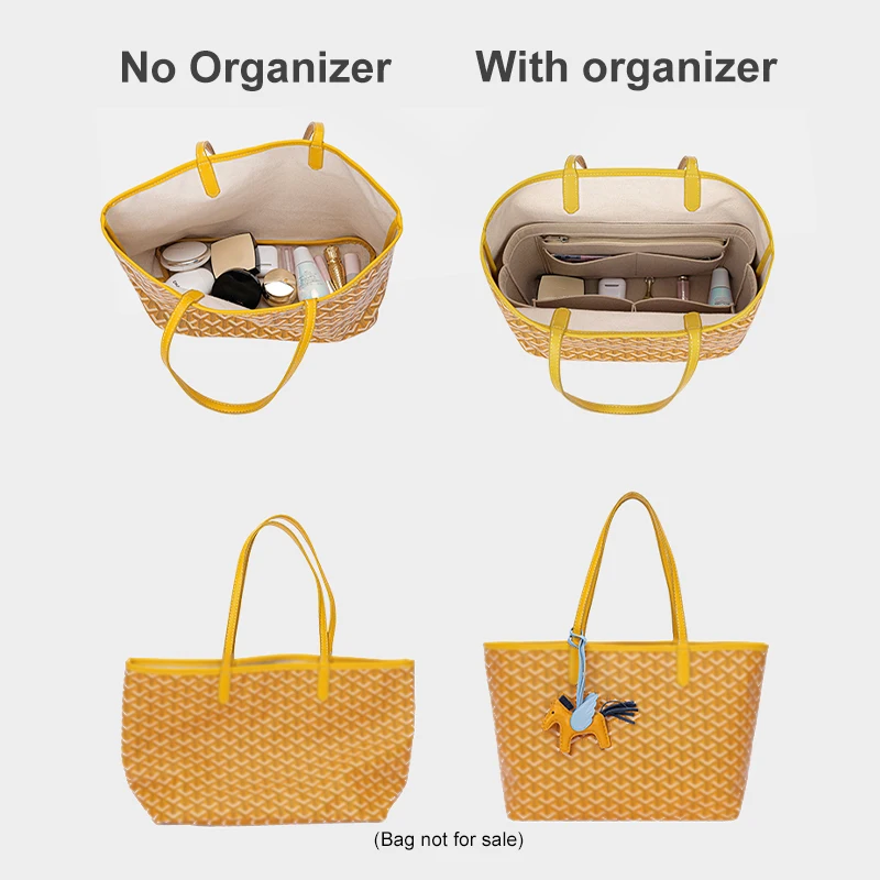 Felt Insert Organizer For Goyad GM PM Mini Shopper Bag,Womens Luxury  Handbag Tote Travel Inner Purse,Cosmetic Liner Bags Shaper