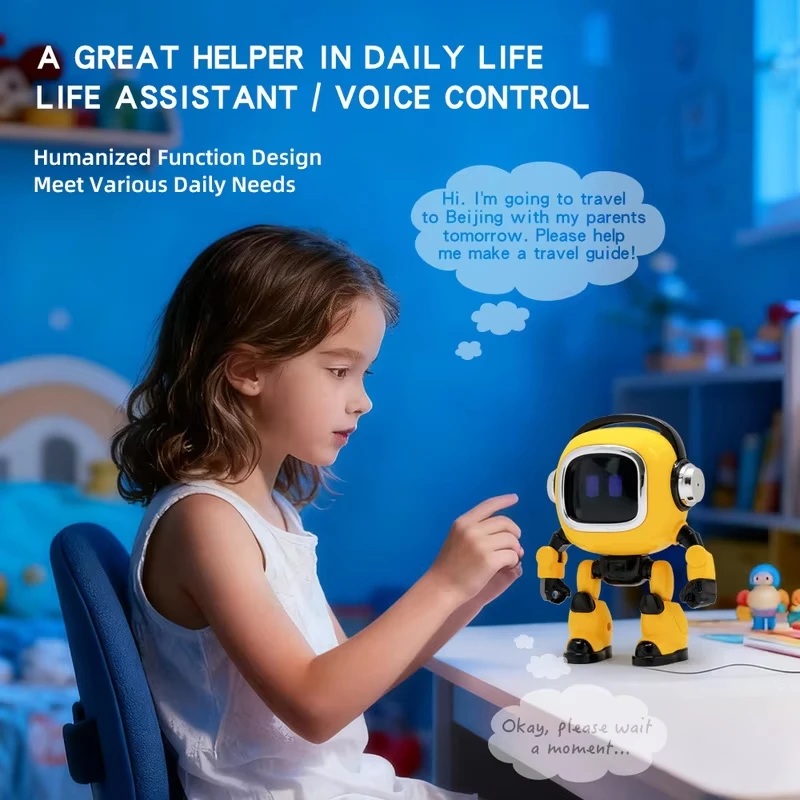 Robot Compagno AI: Facile da Usare, Robot Elettrico per Bambini, Giocattolo Telecomandato per Viaggi, Casa ed Educazione, Meccanico Elettrico per Bambini - immagine 2