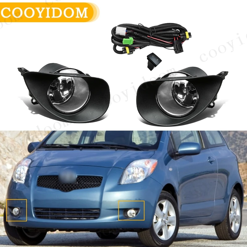 Clear Lens foglight For Toyota Yaris Vitz 2 2006 2007 2008 fog light