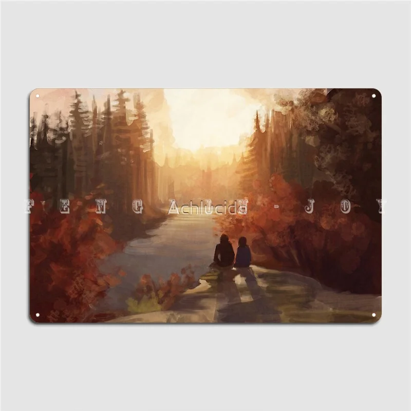 

Sunrise Forest Metal Plaque Poster Club Living Room Design Plaques Tin Sign Posters