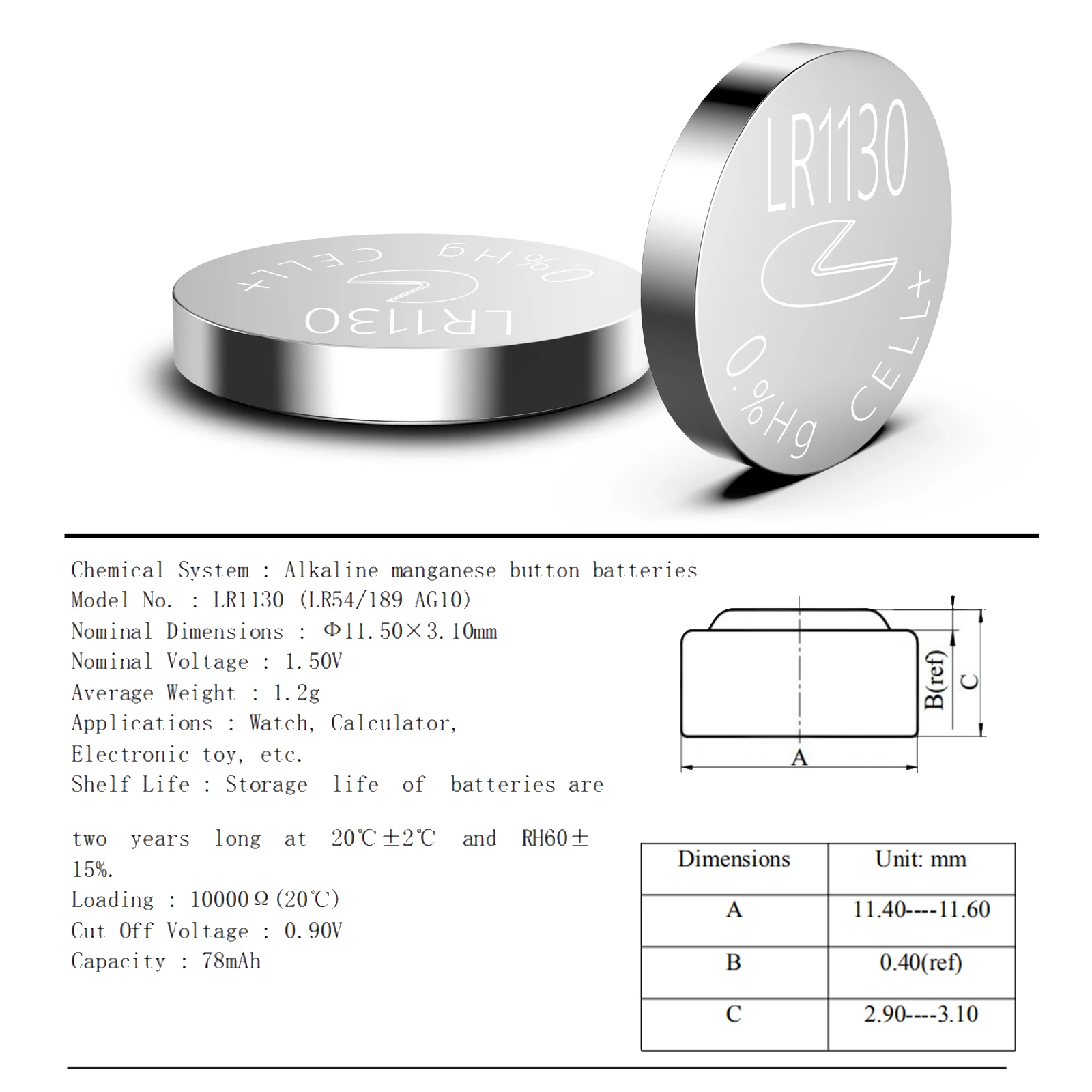 50pcs Lr1130 Lr 1130 1.5v Button Cell Coin 189 Ag10 V10ga L1131 Sr1130w  Sr1130 389 Lr54 Sr54 Watch Alkaline Battery - Button Cell Batteries -  AliExpress