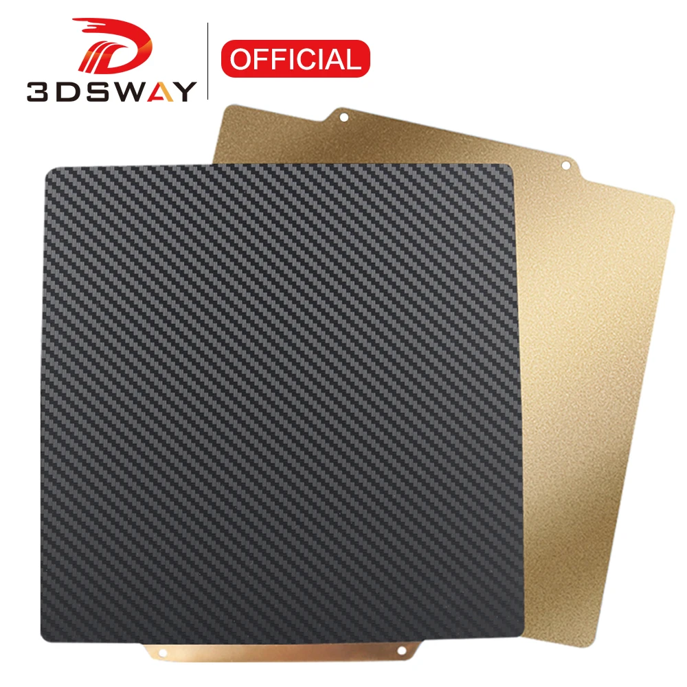 3DSWAY Double side PET+PEI Spring Steel Sheet 180/220/235/257/310mm Hot Bed Build Plate Magnetic Base For Voron 3D Printer Parts