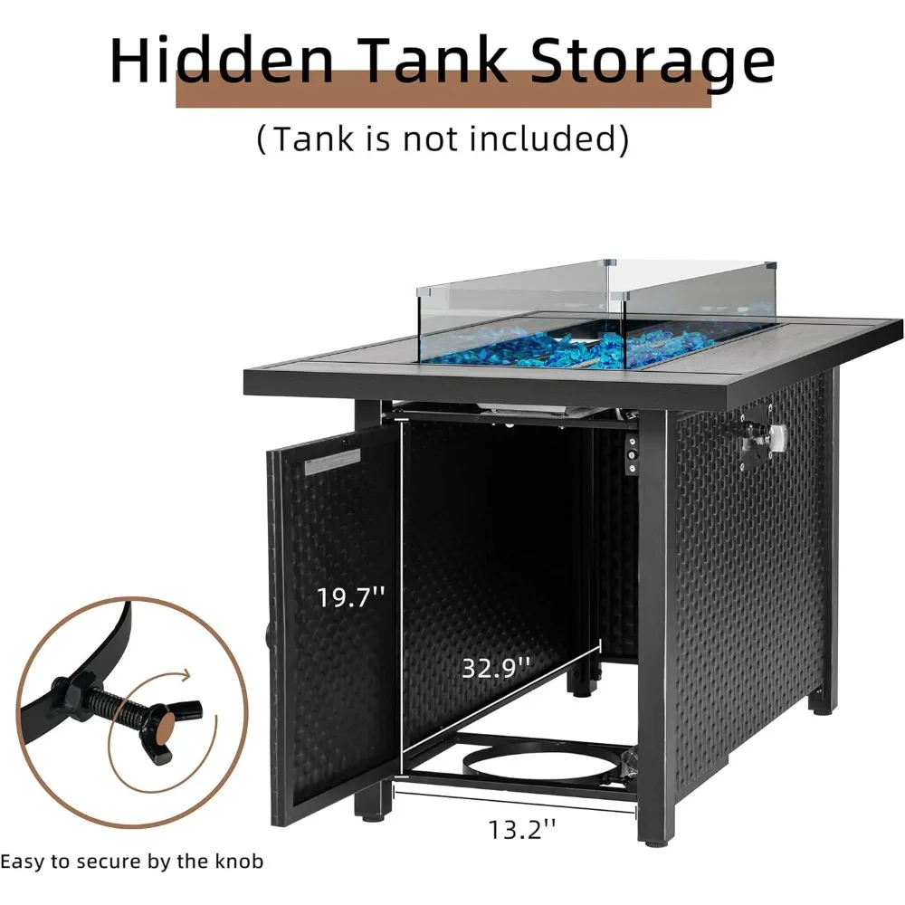 45 Inch Propane Fire Pit Table w 5