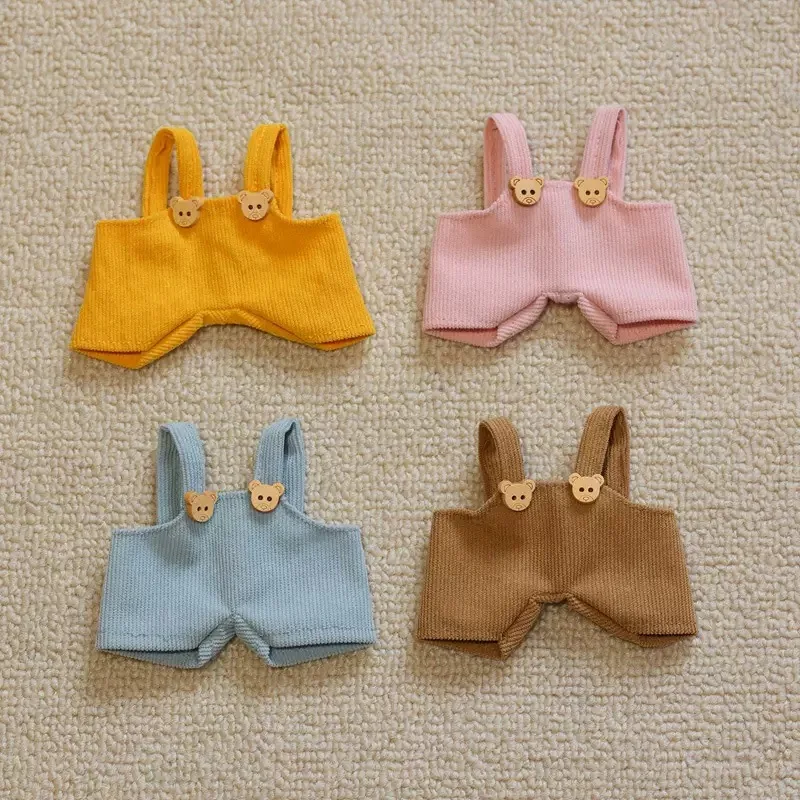 Bear Overalls for Plush Vinyl Face Doll - Cute Labubu Baby Doll Clothes Pendant Accessory