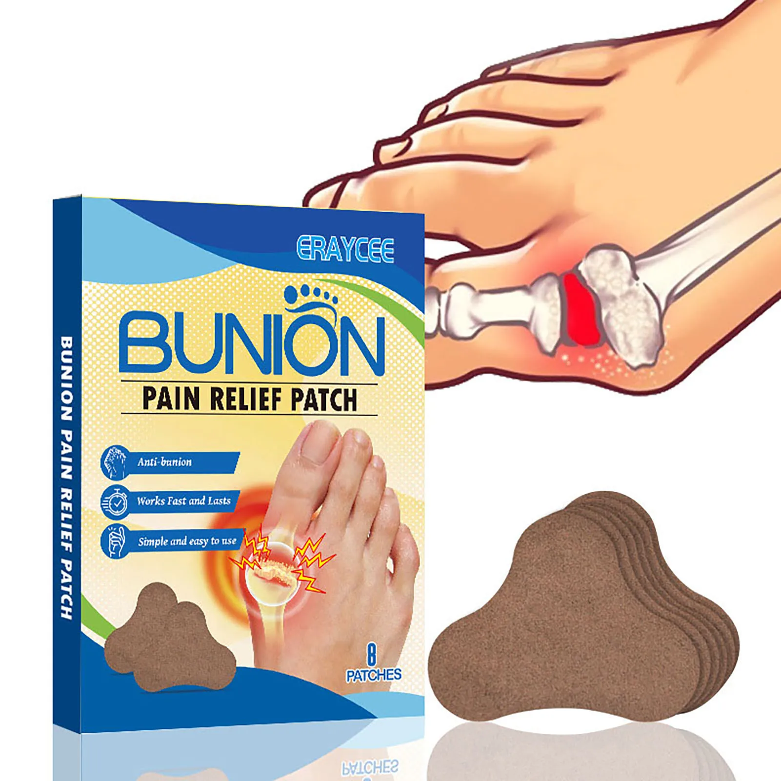 24pcs Gout Treatment Pain Relief Patch for Limb Stiffness Toe Finger Bunion Hallux Valgus Corrector Patch Arthritis Joint Foot Care hallux valgus toe corrector,wormwood pain relief patch