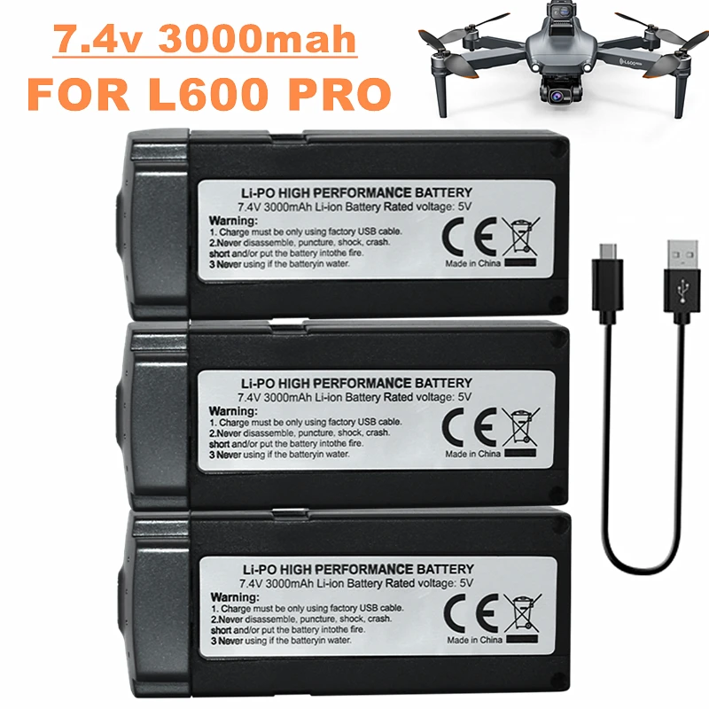 Lot de 5 batteries avec câble USB pour drone - Violet