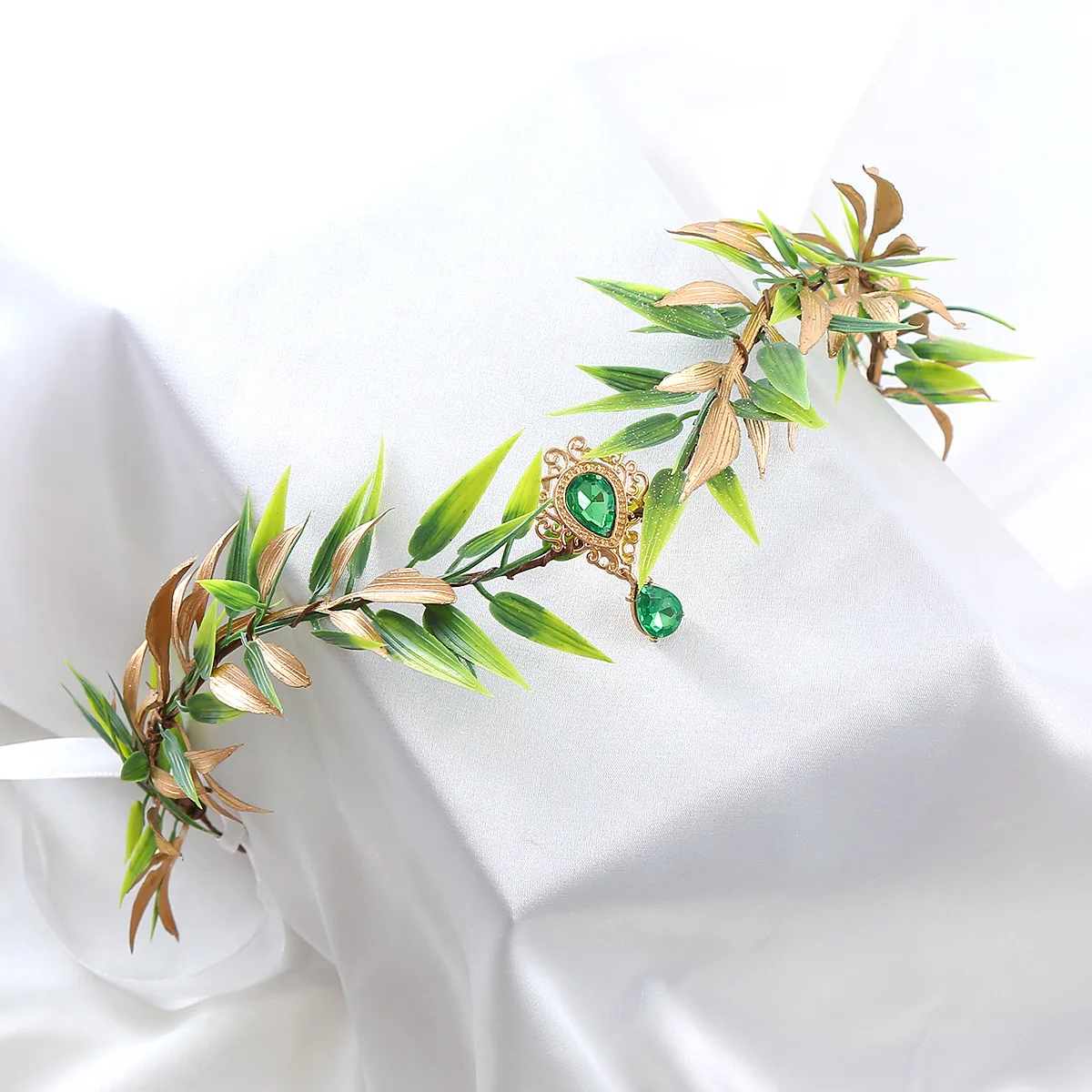 Retro Elf Costume Accessories Woven Forest Garland Judge Eyebrow Pendant Elf Ears Role-playing Party
