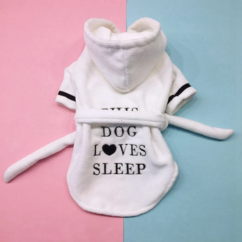 Pet Dog Bathrobe Dog Pajamas Sleeping Clothes Soft Pet Bath Drying Towel Clothes for Puppy Dogs Cats Coat Accessories pet towel