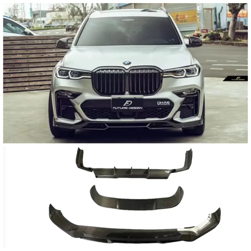 

Передний бампер из углеродного волокна для BMW G07 X7 2019 2020 2021 2022, задний багажник, диффузор, спойлер на крышу, боковая юбка, комплект для тела