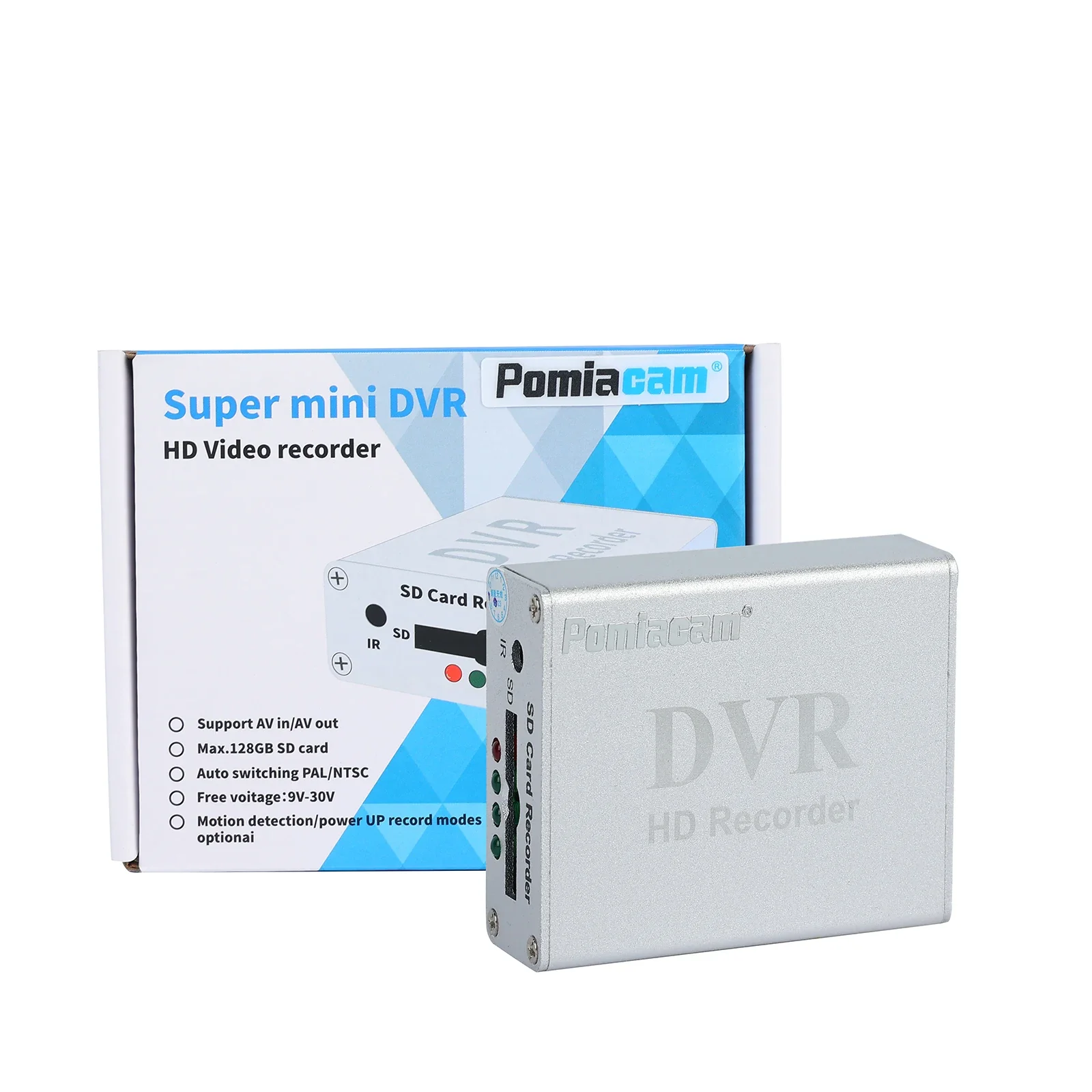 Analog Camera Mini DVR 1CH CCTV  SD Card Video Recording DVR with AV Cable  , Remote Control , 24Hourly Loop Recording