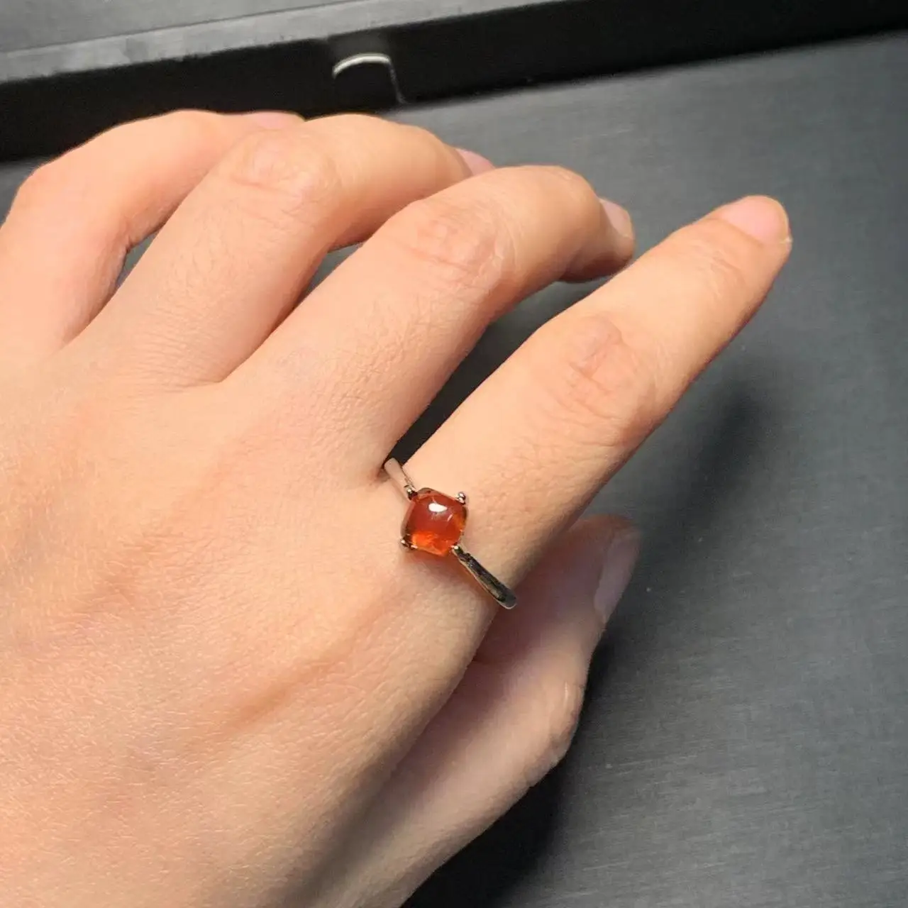 Vintage Natural Garnet Ring Stone Female Handmade Rings Jewelry for Women Gift