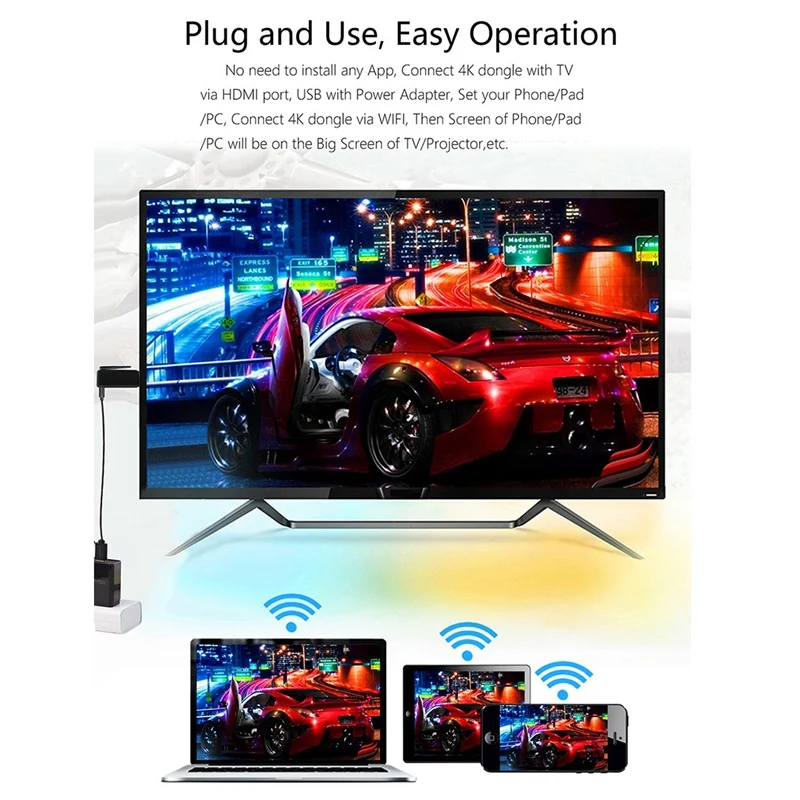 4K 무선 고화질 TV 프로젝터, 휴대폰 태블릿 PC, 무료 커팅 스캔 코드 프로젝션 스크린