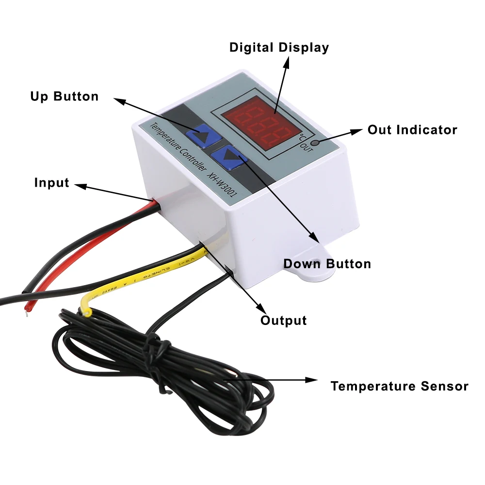 マイクロコンピューター温度コントローラー220v 12v 24v-50〜110c出力