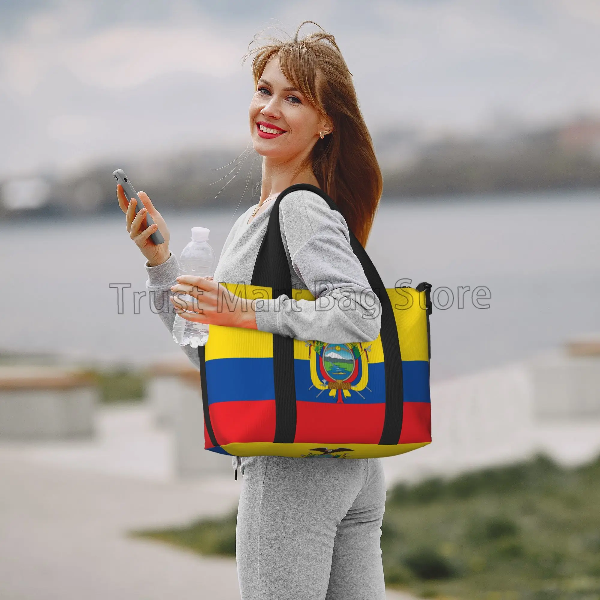 Ecuador Flag Travel Duffel Bags for Men Women Weekender Bag Carry on Overnight Bags Multipurpose Waterproof Sports Gym Yoga Bag