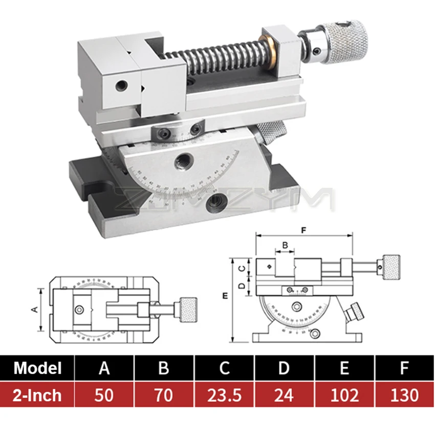 High Precision 2-Inch Universal Grinder Precision Vise Screw Sine Slope Adjustable Angle Screw Tool Precision 0.005mm 2