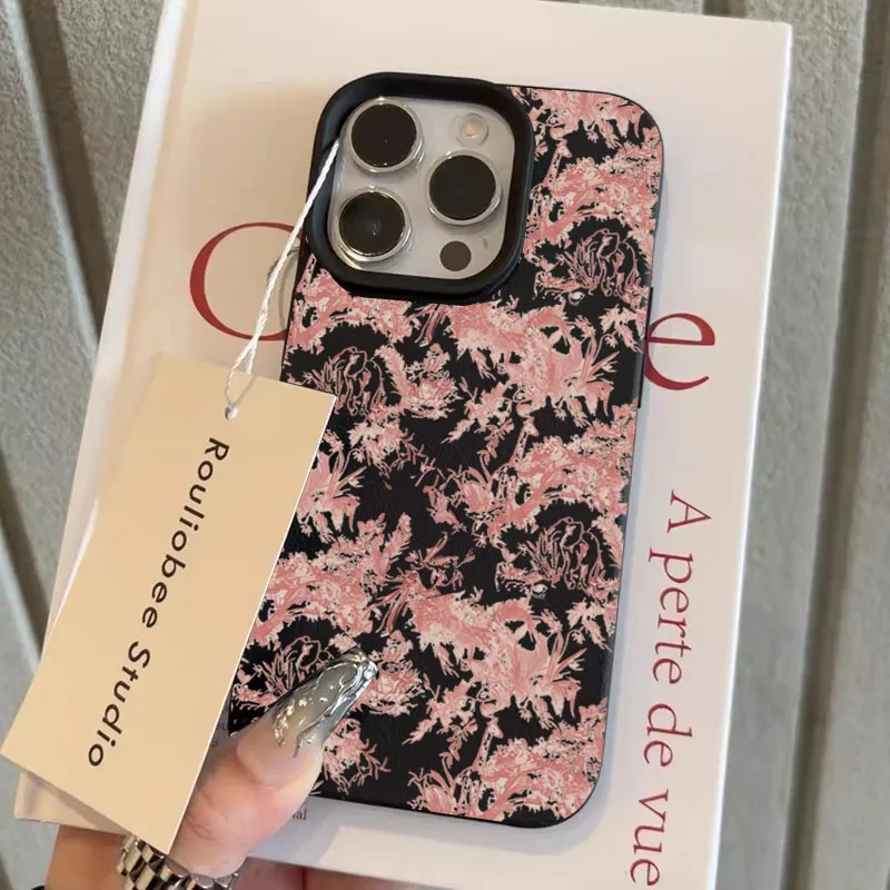 Pink Floral Lichee Pattern Phone Case Cover