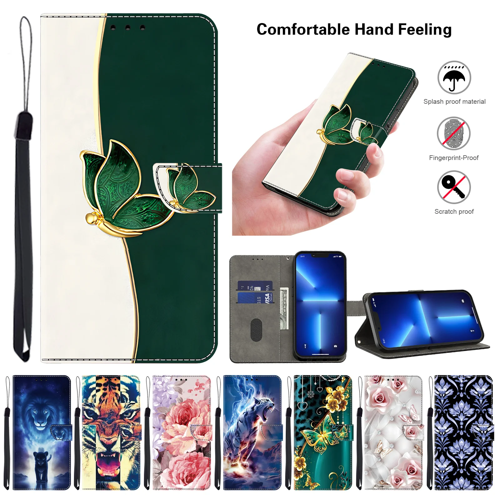 Premium 3D Magnetic Flip Leather Wallet Phone Case
