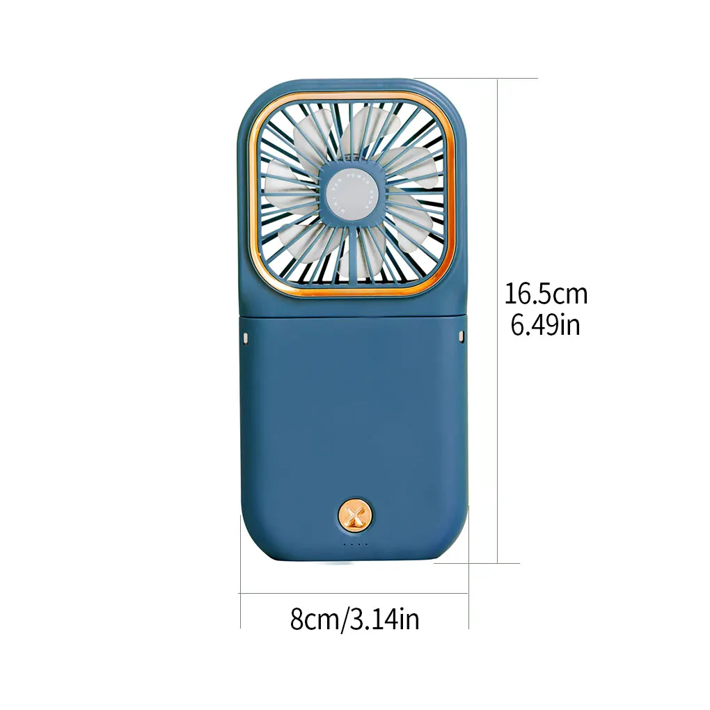 Digital Display Mini Ventilador Dobrável Pendurado Pescoço Cooler Mudo Neckband Fan