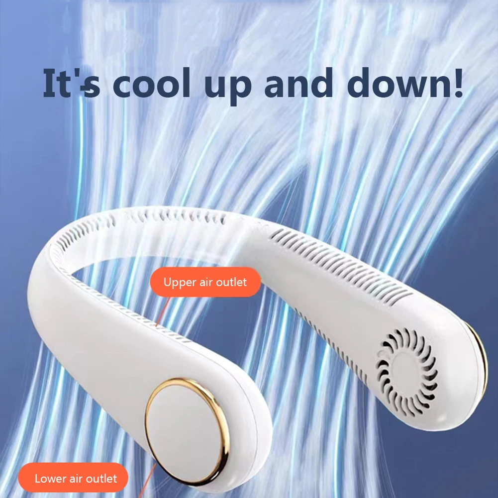 

Portable Neck Fan USB Rechargeable Bladeless Mute Neckband Fans Summer Air Cooling Fan Mini Electric Fans For Outdoor Sports