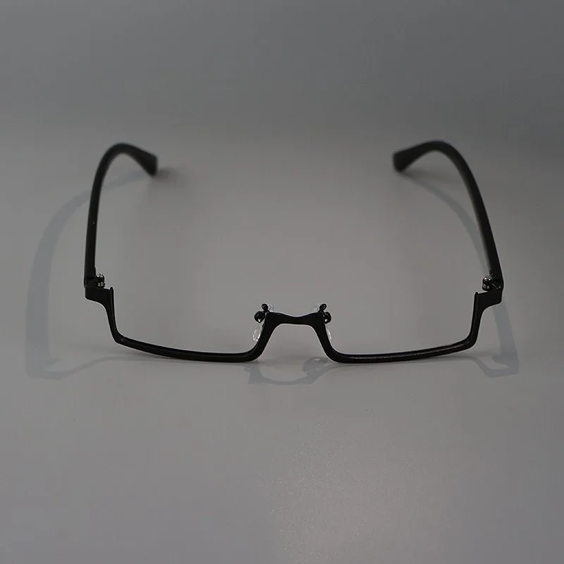 KLASSNUM Cyberpunk Brillengestell Futuristische rechteckige Legierung Halbrahmen Brille Anime Cosplay Brillen Dekoration Brillentrend – Detail 9