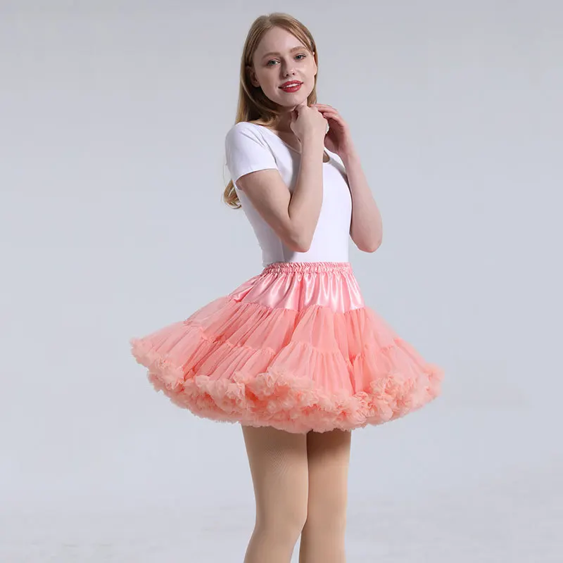 Lolita Petticoat Woman Free Short Halloween Crinoline Mini Ball Gown Underskirt Rockabilly Tulle Stock Tutu Skirt Cosplay Party