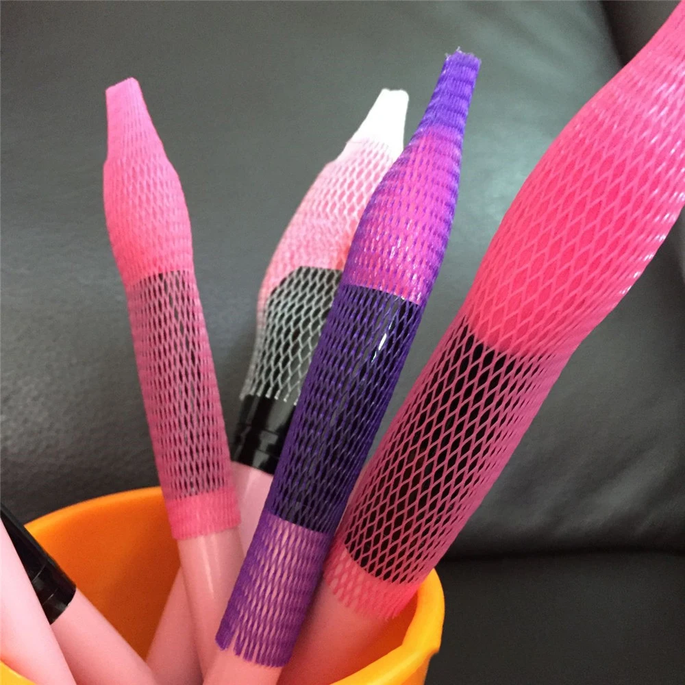 Description Picture 4 of item50pcs/lot Colorful Makeup Brushes Mesh Protector Cover Beauty Elastic Mesh Protective Net Kits Brush Net Pen Cover Cosmetic Tool