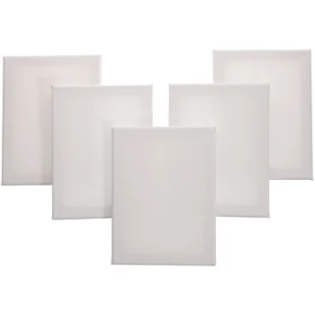 5pcs Stretched Canvas Square Blank Canvases Cotton Canvases For Oils Watercolor Painting Canvas 8 X 6 Inches ( 20 X 15 Cm) 3