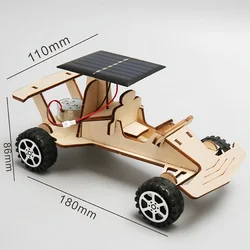Solar Powered Wooden Car Kit for Kids - Creative Science Puzzle and Outdoor Adventure Toy Gift (1Pcs)