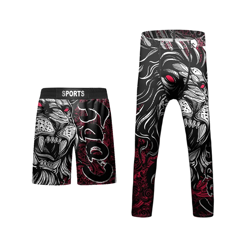 Kid MMA Rashguard Jiu jitsu T-shirt + Pant Sets Bjj Gi Kickboxing Clothing Boys Children Muay Thai Shorts MMA Compression Shirts sports apparel
