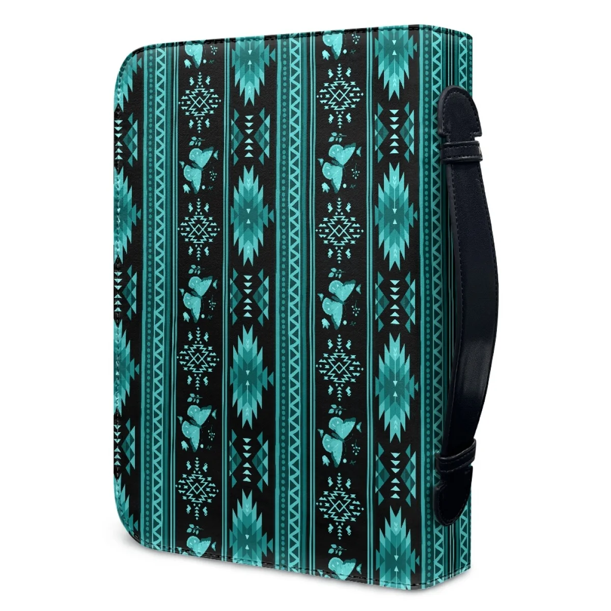 FORUDESIGNS Southwestern Aztec Leather Bible Case for Women Practical Ladies Bible Bag Protection Church Prayer Handbag Storage