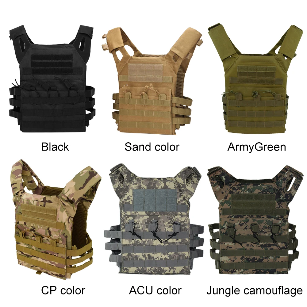 

Military Tactical Vest Waterproof Outdoor Body Armor Lightweight JPC Molle Plate Carrier Hunting Vest CS Game Jungle Equipment