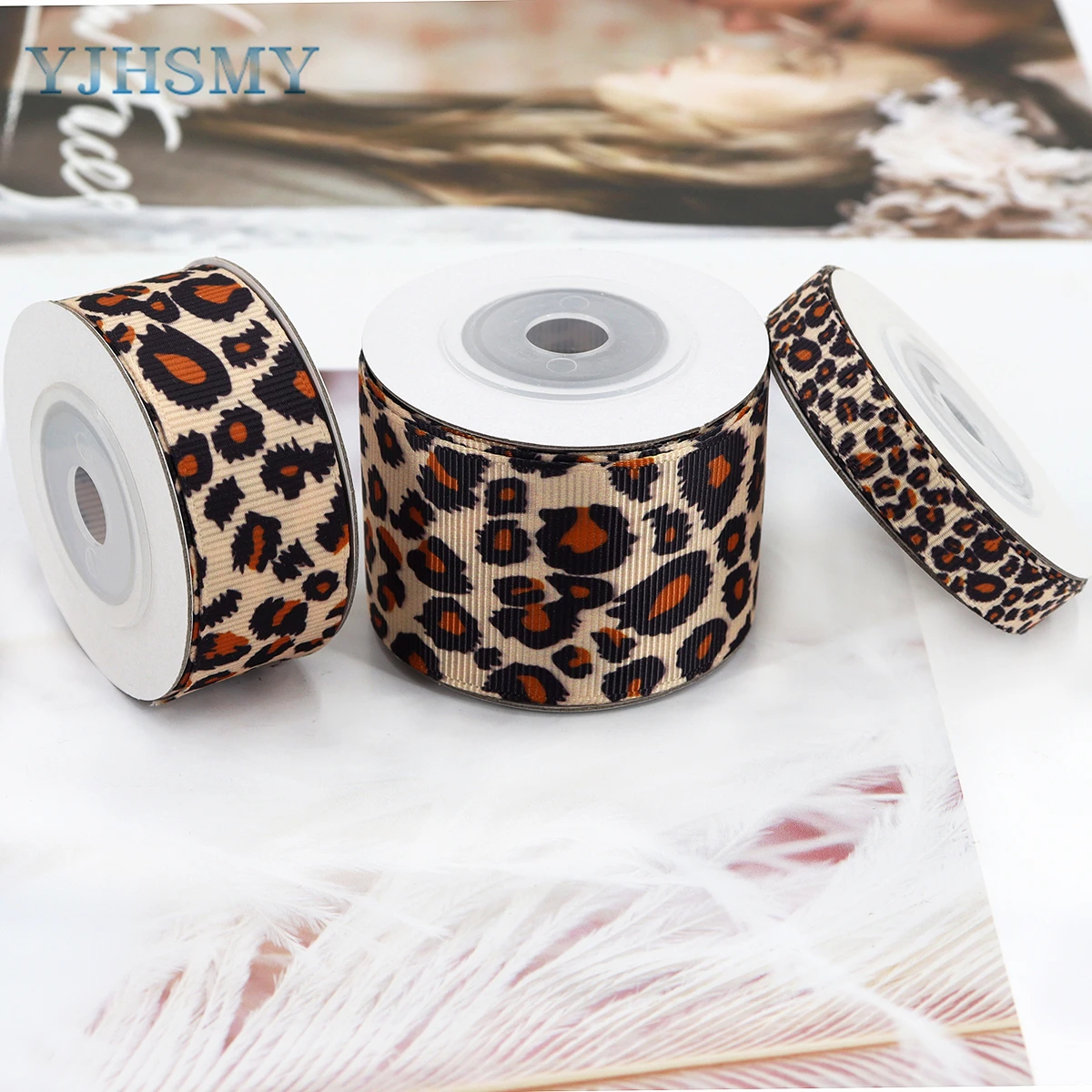 Leopard Grosgrain Ribbon for Box Wrapping DIY Crafts Wreaths Home Party Decor