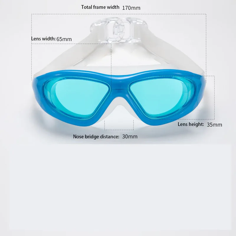 New Adult Large Frame Myopia Swimming Goggles Silicone Waterproof  Anti-fog Swim Goggles Men Swimming Glasses 5